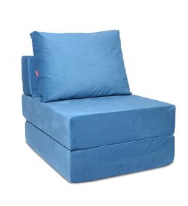 Бескаркасное кресло-кровать Окта, велюр синий в Курске