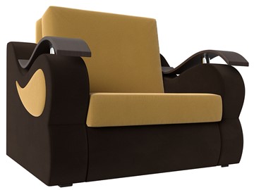 Раскладное кресло Меркурий (60), Желтый\коричневый (Микровельвет\Экокожа) в Курске