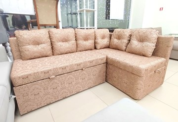 Кухонный угловой диван Яшма 1 ДУ Весь в ткани Жаккард AFINA 06 в Курске