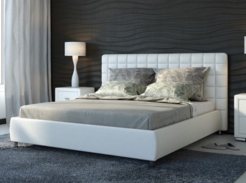 Кровать 2-спальная Corso-3 200x200, Экокожа (Белый) в Курске