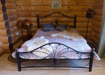 Двуспальная кровать Фортуна 2, 1600, черный/черный в Курске