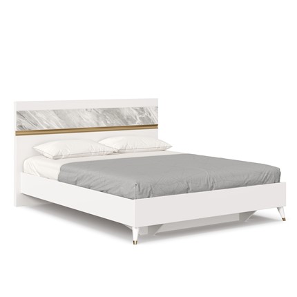 Спальная кровать 1600 Айла ЛД 688.120.000 с основанием, Белый/Статуарио, исполнение 1 в Курске - изображение