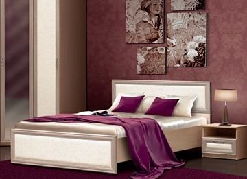 Кровать Камелия, 1600, шимо светлый/белый кожзам в Курске