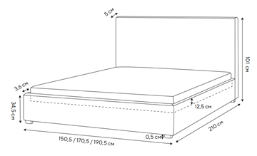 Кровать в спальню Mono 140х200, Велюр (Monopoly Миндаль (111)) в Курске - предосмотр 1