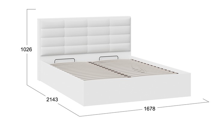 Спальная кровать с подъемным механизмом Агата тип 1 (Белый) в Курске - изображение 3