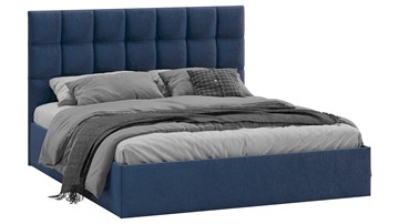Кровать двуспальная с подъемным механизмом Эмбер (Микровелюр Wellmart Blue) в Курске