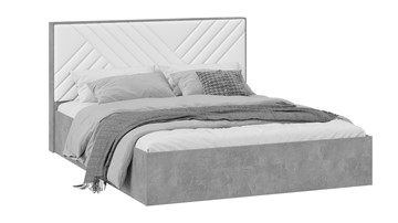 Кровать двуспальная с подъемным механизмом Хилтон Тип 1 без заглушины (Ателье светлый/Белый) в Курске - предосмотр