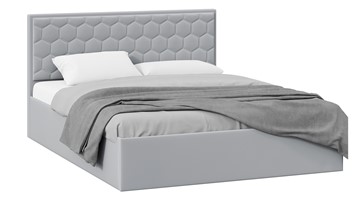 Кровать в спальню с подъемным механизмом Порто (Велюр Confetti Silver) без заглушины в Курске