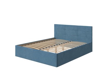 Кровать 2-спальная Vector Plus 160х200, Велюр (Monopoly Прованский синий (792)) в Курске