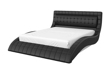 Двуспальная кровать Виргиния 160х200 (кожзам черный) с основанием в Курске