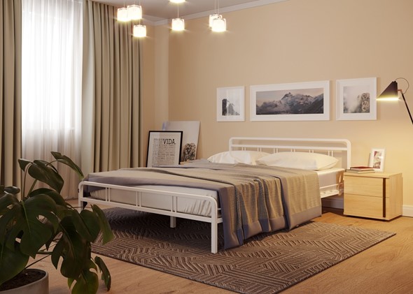 Кровать полутороспальная Леон, 1200, белый в Курске - изображение