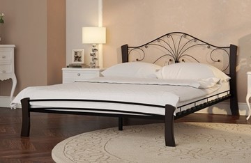 Спальная кровать Фортуна 4 Лайт, 1400, черный/шоколад в Курске