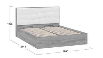 Кровать с механизмом Миранда тип 1 (Дуб Гамильтон/Белый глянец) в Курске - предосмотр 1