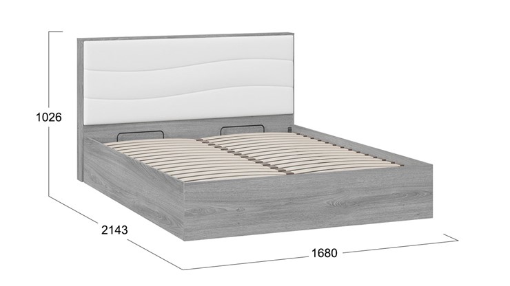 Кровать с механизмом Миранда тип 1 (Дуб Гамильтон/Белый глянец) в Курске - изображение 1