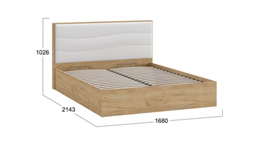 Кровать с механизмом 2-спальная Миранда тип 1 (Дуб крафт золотой/Белый глянец) в Курске - предосмотр 1
