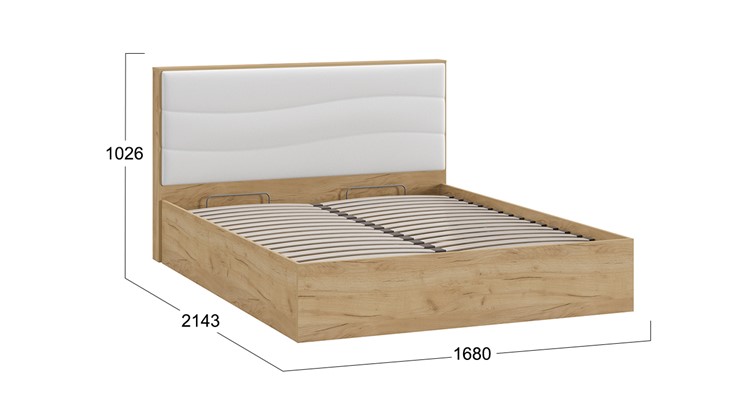 Кровать с механизмом 2-спальная Миранда тип 1 (Дуб крафт золотой/Белый глянец) в Курске - изображение 1