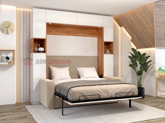 Кровать-шкаф с диваном Аделина 1400х2000 в Курске - изображение