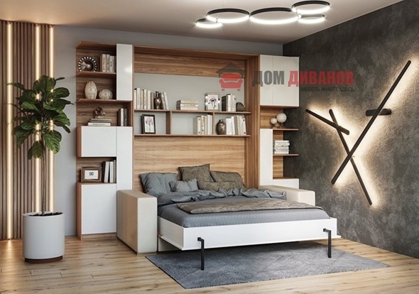 Кровать-шкаф с диваном Дина, 1400х2000 в Курске - изображение