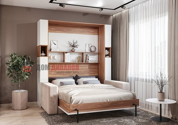 Кровать-шкаф с диваном Добрава, 1400х2000 в Курске - изображение