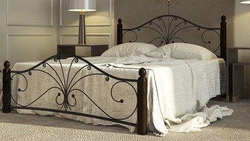 Спальная кровать Фортуна 1, 1600, черный/шоколад в Курске