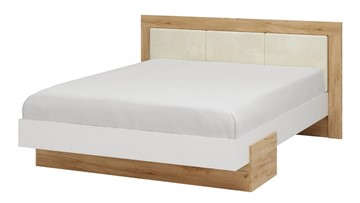 Кровать 1.5-спальная Тоскана 1400 (Дуб крафт золотой/Белый поры глубокие) с основанием в Курске