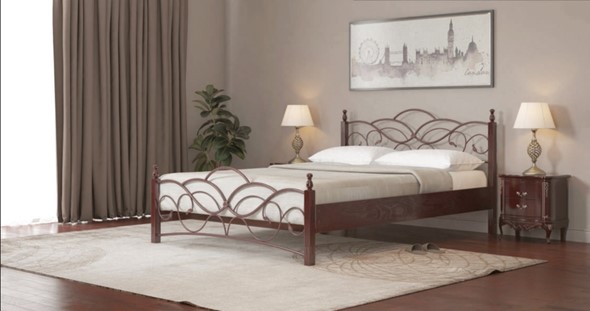 Полутороспальная кровать Марго 140*190 с основанием в Курске - изображение