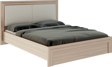 Кровать двуспальная Глэдис М31 (Шимо светлый/Белый текстурный) в Курске - предосмотр