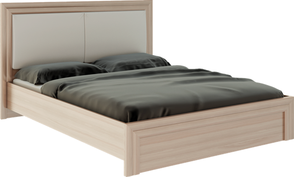Кровать двуспальная Глэдис М31 (Шимо светлый/Белый текстурный) в Курске - изображение