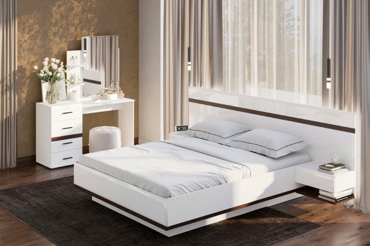 Модульная спальня Соло, белый/белый глянец/венге в Курске - изображение