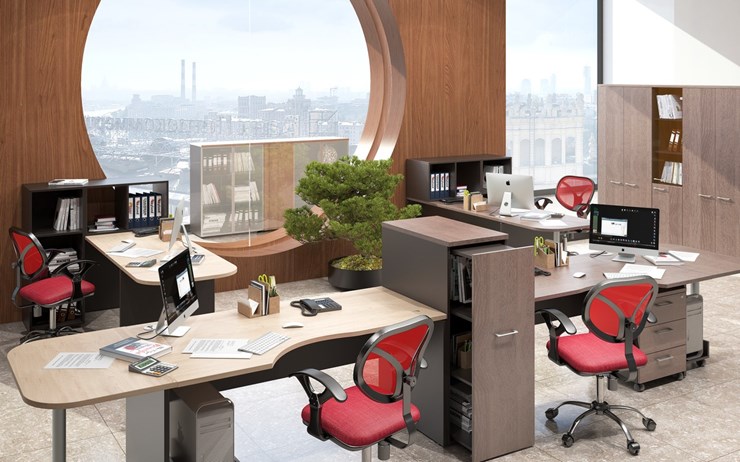 Набор мебели в офис Xten с большим шкафом для документов для 2 сотрудников в Курске - изображение 5