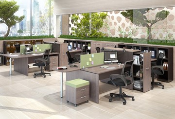 Набор мебели в офис Xten с большим шкафом для документов для 2 сотрудников в Курске - предосмотр 1