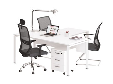 Офисный набор мебели А4 (металлокаркас UNO) белый премиум / металлокаркас белый в Курске