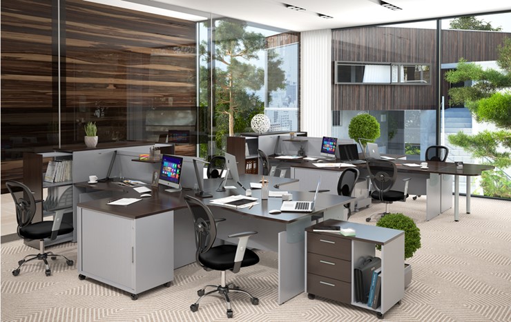Офисная мебель OFFIX-NEW для двух сотрудников и руководителя в Курске - изображение 1