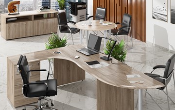 Офисный комплект мебели Wave 2, рабочий стол и конференц-стол в Курске