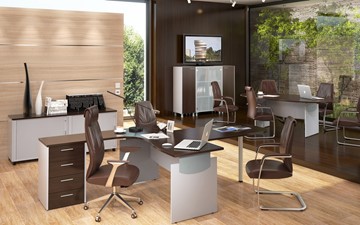 Офисная мебель OFFIX-NEW для двух сотрудников и руководителя в Курске
