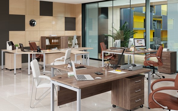 Набор мебели в офис Xten S 1 - один стол с приставным брифингом в Курске - изображение