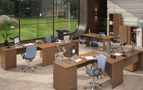 Набор мебели в офис IMAGO три стола, 2 шкафа, стеллаж, тумба в Курске - изображение