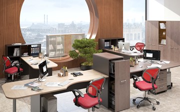 Комплект офисной мебели Xten, для двух сотрудников с тумбой в Курске