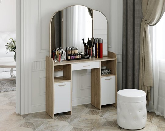 Туалетный столик София Т2, цвет Дуб сонома/Белый в Курске - изображение