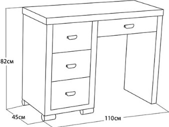 Столик косметический OrmaSoft 2, 4 ящика, левый, экокожа коричневая/кремовая в Курске - изображение 1