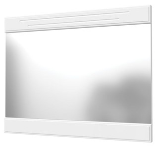 Зеркало навесное Олимп с декоративными планками (белый) в Курске