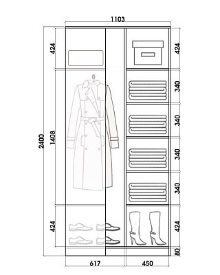Детский шкаф-купе угловой Хит-У-24-4-77-28, Мишка в интерьере, Дуб сонома в Курске - изображение 2