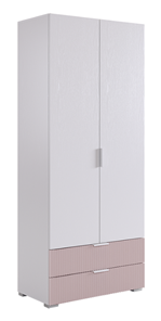 Двухдверный шкаф Зефир 108.01 (белое дерево/пудра розовая (эмаль)) в Курске