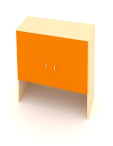 Детский двухдверный шкаф ДШ-1М МДФ Беж + Оранжевый в Курске