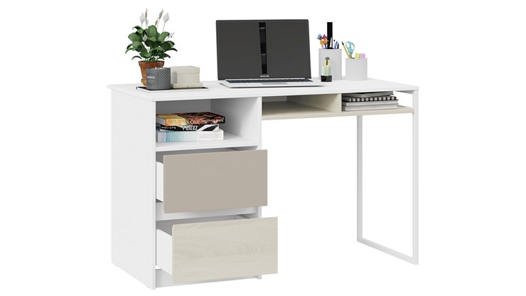 Письменный стол Сканди СМ-386.15.02-20 (Дуб Гарден, Белая, Глиняный серый) в Курске - изображение 1