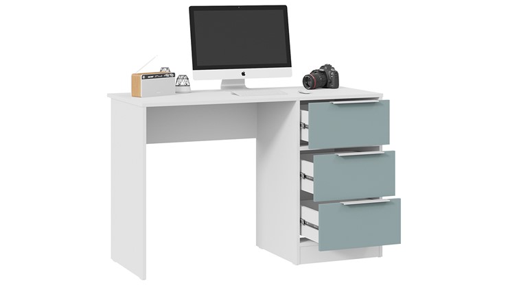 Письменный стол Марли Тип 1 (Белый/Серо-голубой) в Курске - изображение 1