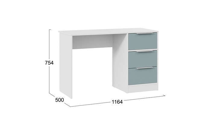 Письменный стол Марли Тип 1 (Белый/Серо-голубой) в Курске - изображение 4