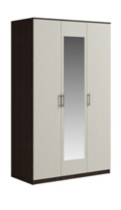 Шкаф 3 двери Светлана, с зеркалом, венге/дуб молочный в Курске - изображение