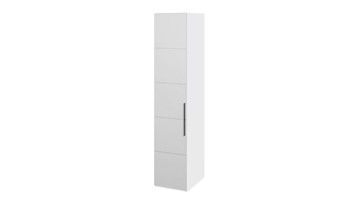 Распашной шкаф Наоми с зеркальной дверью левый, цвет Белый глянец СМ-208.07.02 L в Курске