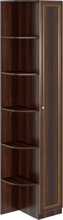 Угловой шкаф-стеллаж Беатрис М14 правый (Орех Гепланкт) в Курске - изображение